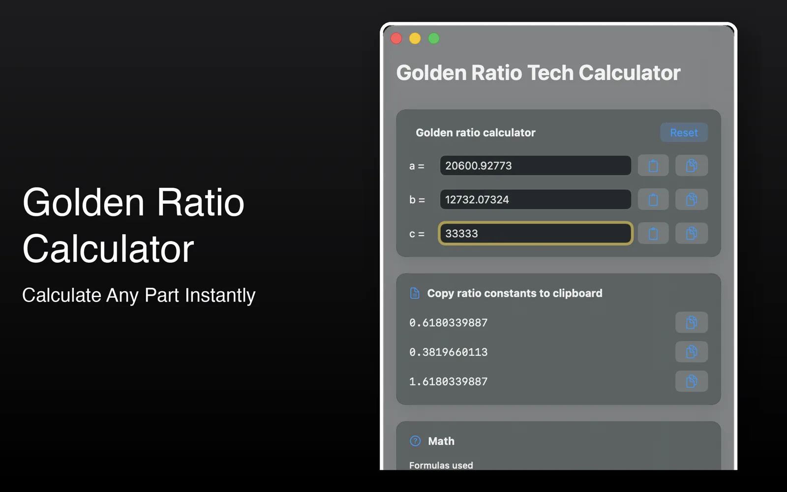 Golden Ratio Calculator preview