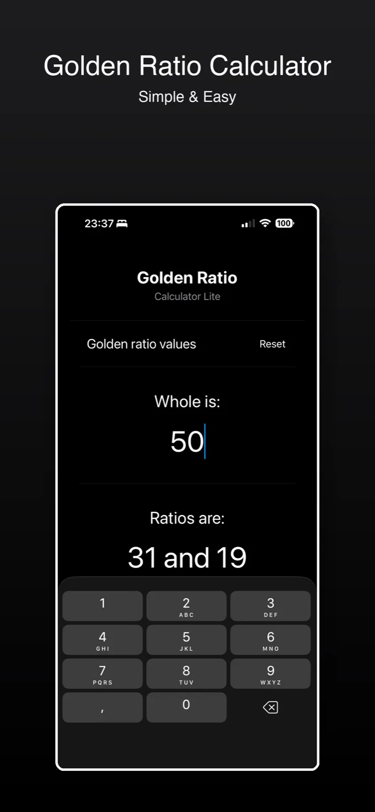 Golden Ratio Calculator Lite preview